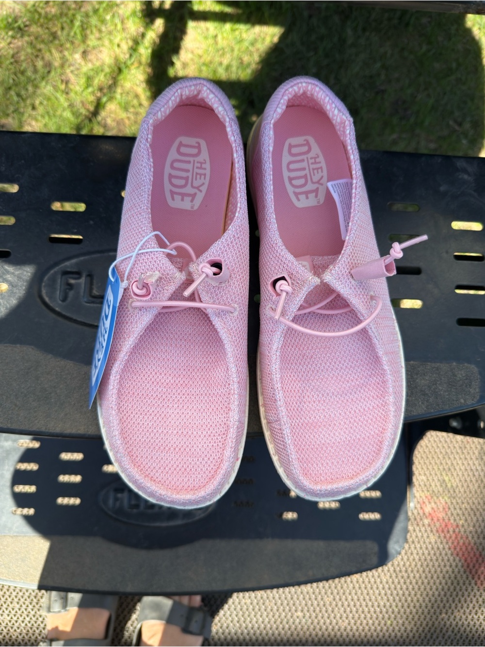 Hey Dude Pink Knit Slip-On Moccasins